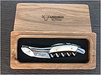 Vista 1 de Laguiole En Aubrac Sommelier Waiter's Corkscrew, Zebu Bone Handle, Wine Opener With Foil Cutter & Bottle Opener