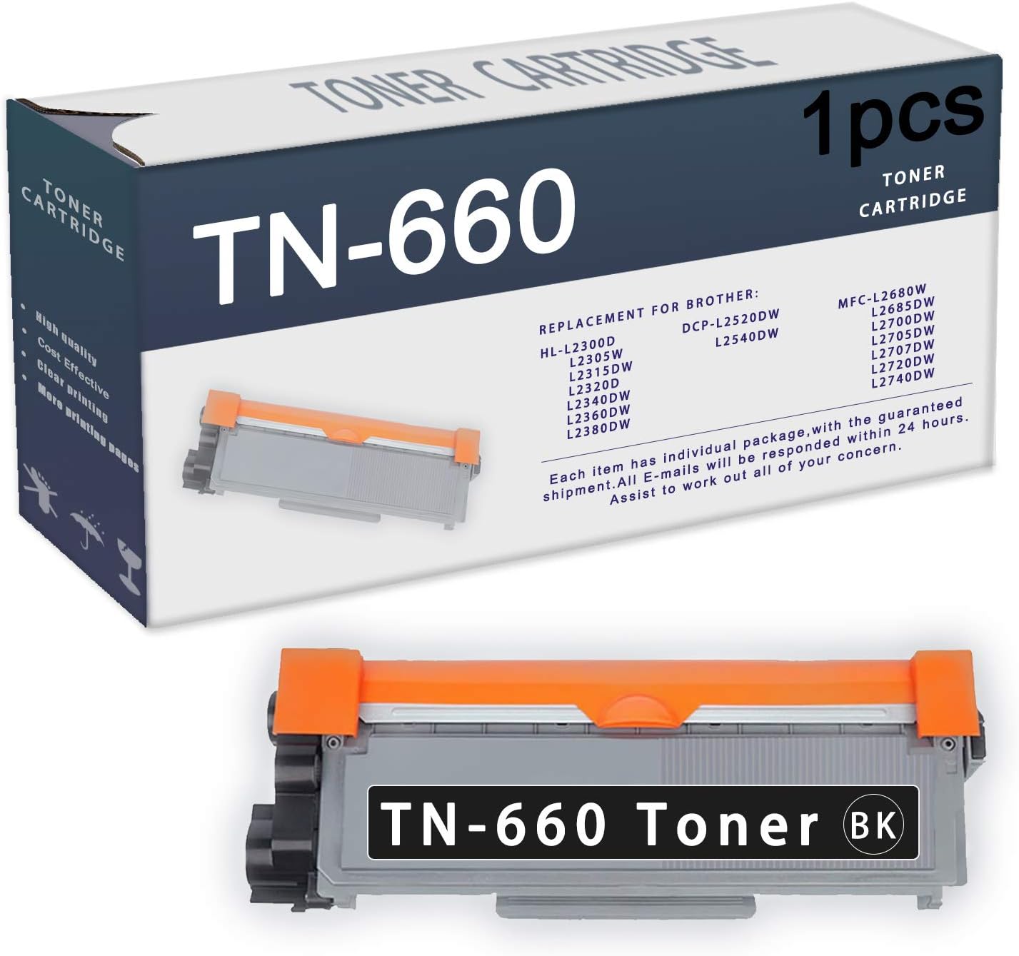 [High Yield] 1 Pack Toner Cartridge TN660 Compatible TN660