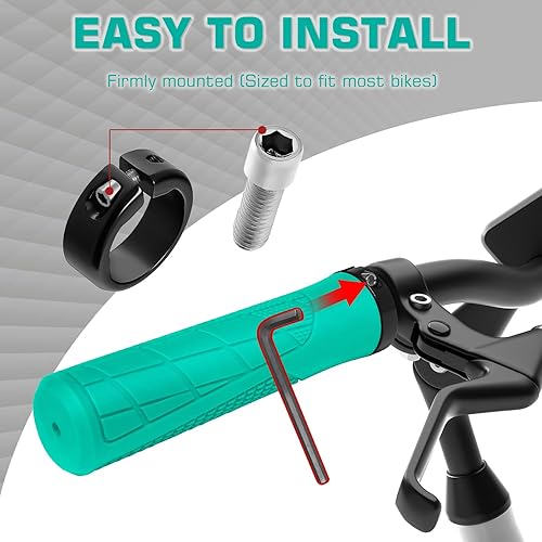 Vista 73 de BUCKLOS Empuñaduras de manillar de bicicleta con bloqueo único, mango ergonómico antideslizante para bicicleta de montaña, mango antideslizante