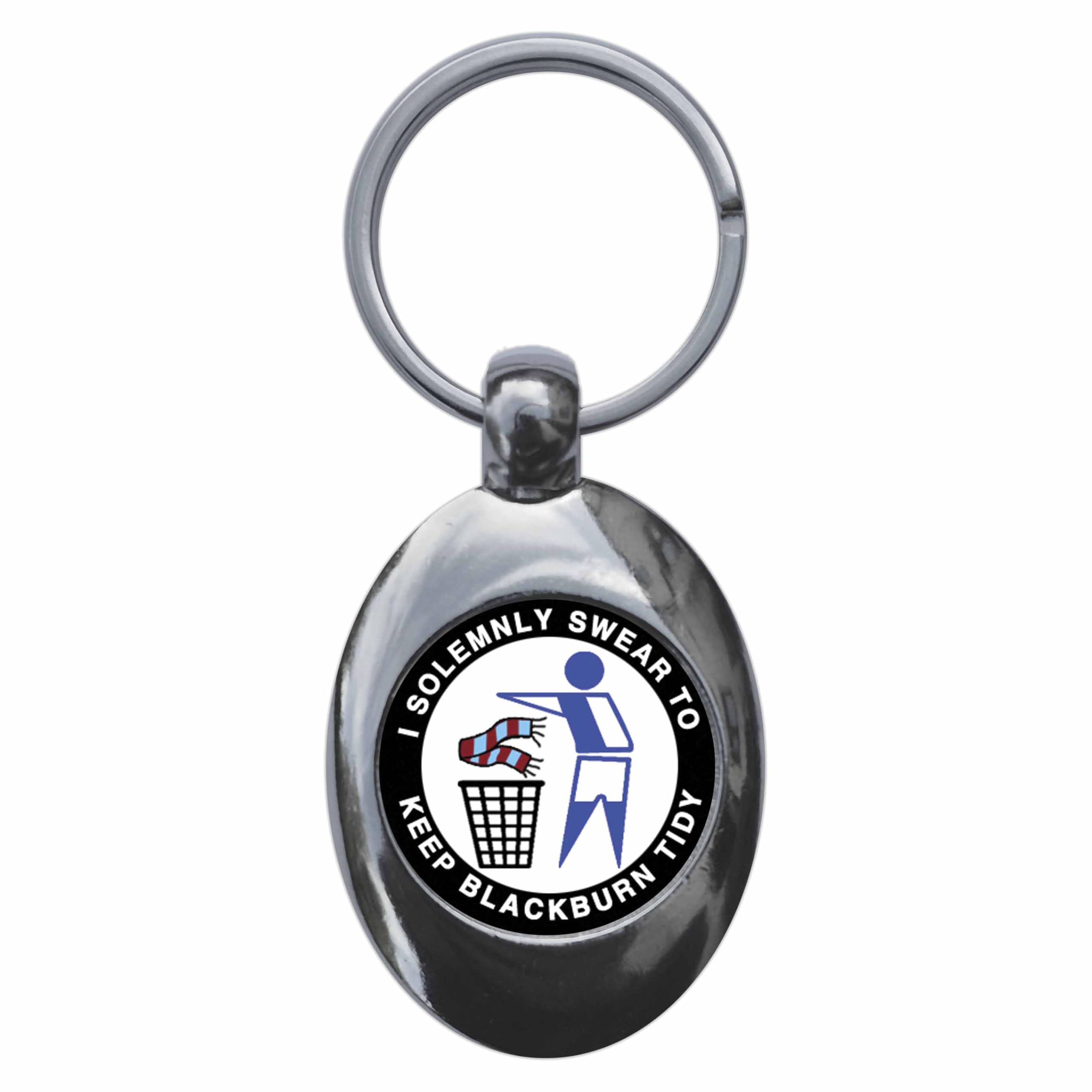 Ozorath I Solemnly Swear To Keep Blackburn Tidy Keyring Keychain Key Ring Chain With Trolley Coin