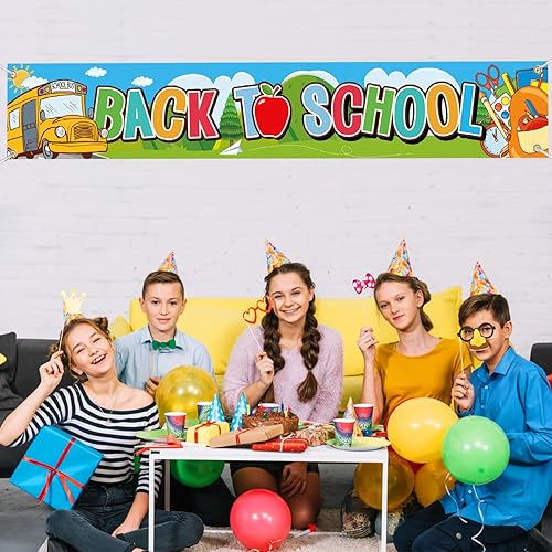 Miniatura 2 de Cartel grande de 9.8 x 1.6 pies para el regreso a clases, decoración de autobús escolar, decoración de regreso a la escuela, decoración de patio