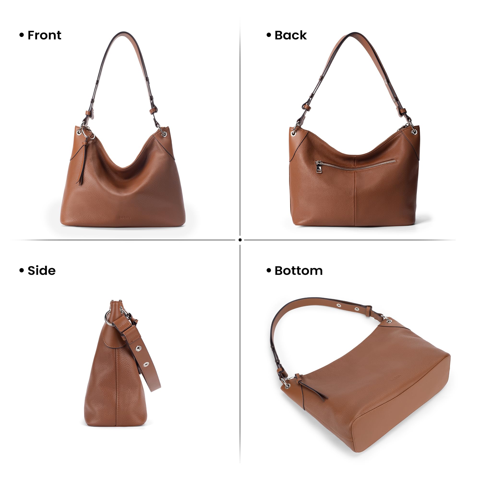 befen Borse hobo in vera pelle per le donne borse a tracolla alla moda borse a tracolla in vera pelle morbida hanbags con tracolla regolabile