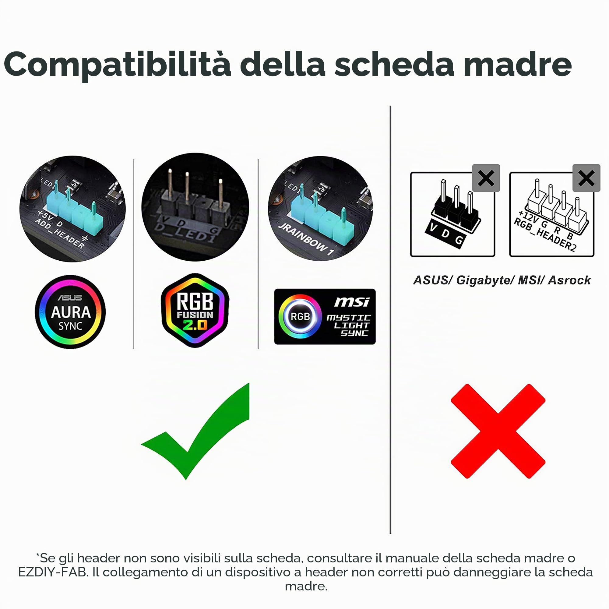 EZDIY-FAB Moonlight - Ventilatore per alloggiamento RGB da 120 mm, con ventola e telecomando, scheda madre Aura SYNC, controllo della velocità, ventola indirizzabile per alloggiamento PC-6 Pack