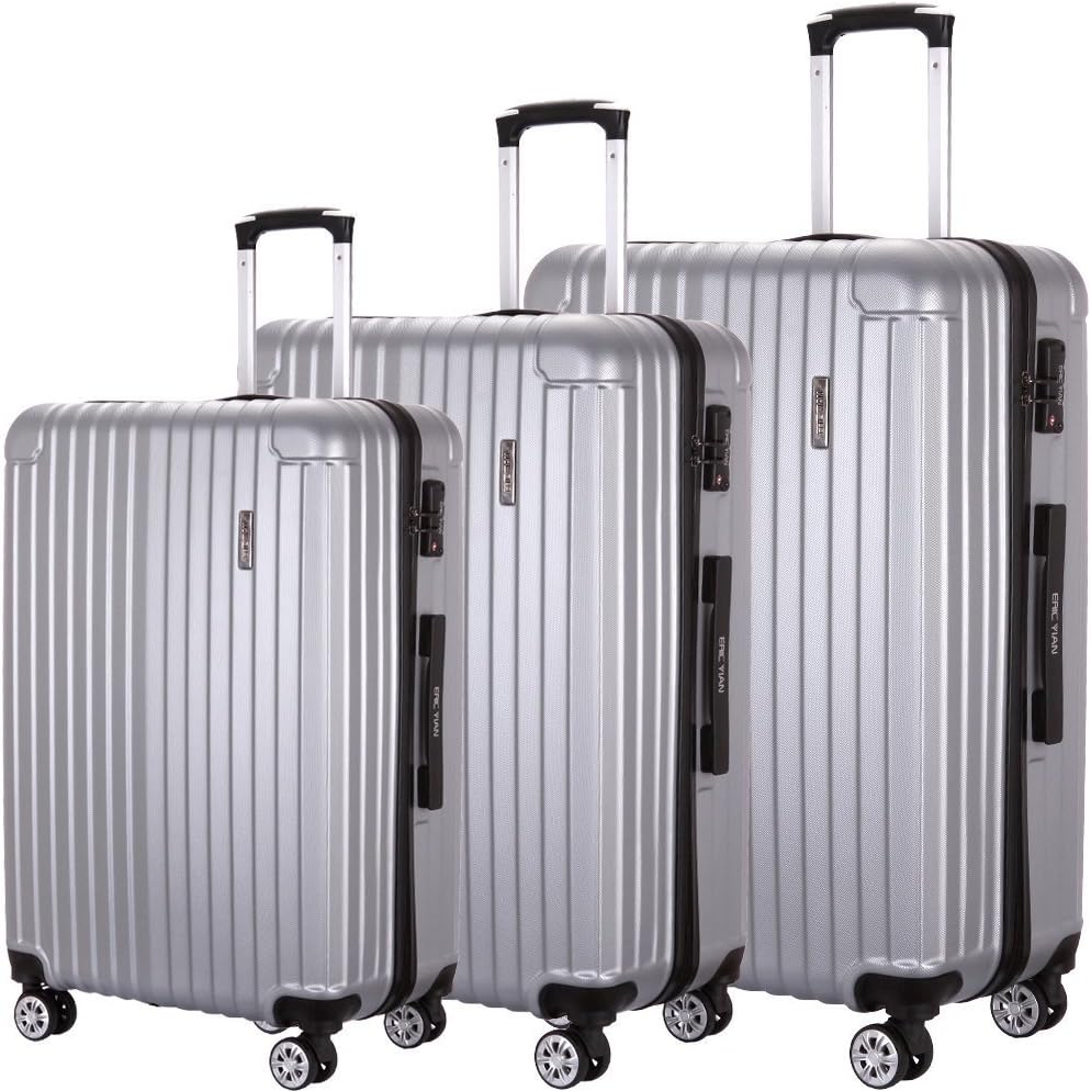 Luggage Set 3 Piece ABS Trolley Suitcase Spinner Hardshell Lightweight Suitcases TSA