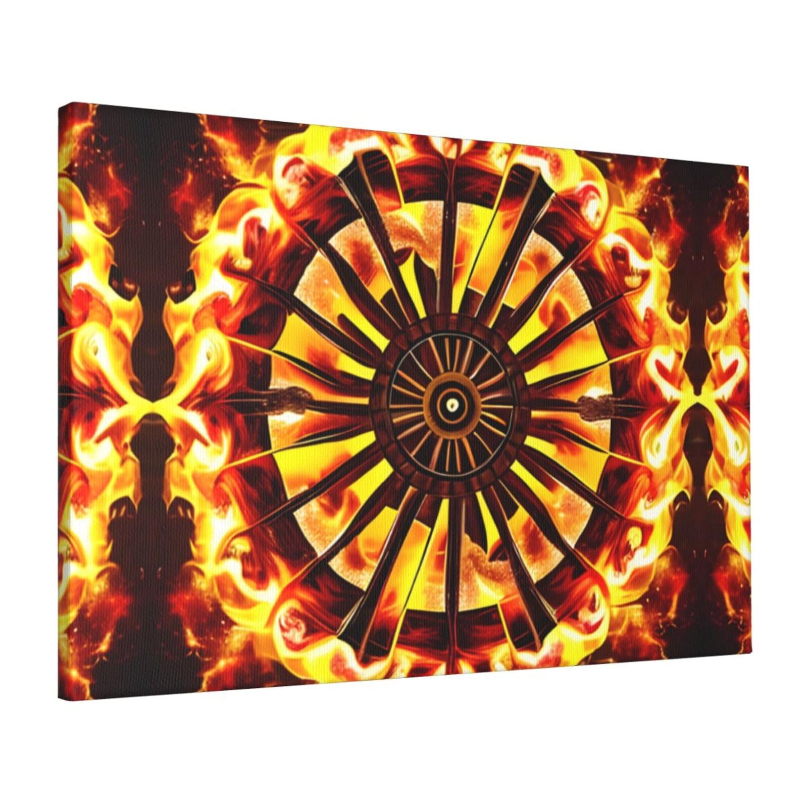 CNTDBU Turning the flame Canvas Wall Art 16x24 Inch-Large Modern Painting Print for Living Room, Framed Ready to Hang Artwork for Bedroom