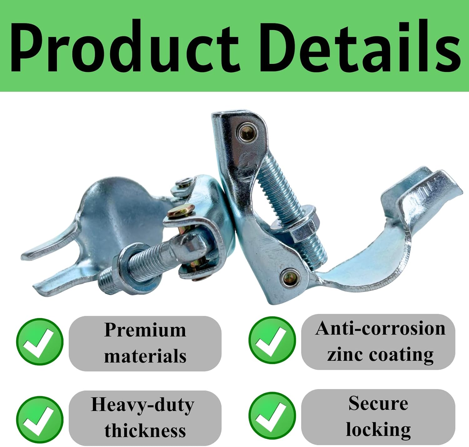 8 Pack Scaffolding Couplers, Scaffold Clamps for 1.1-1.4 inch (28-35mm) OD Tube (Right Angle Coupler)