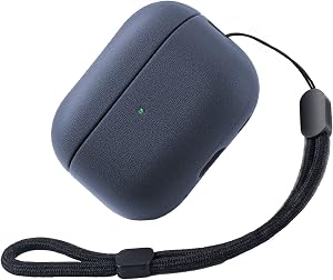 Teyomi Funda Compatible con AirPods Pro 2ª generación, Diseño de Textura Funda para Apple Airpods Pro 2 con Correa de Mano, TPU para airpods Pro 2 Case (Azul Oscuro)