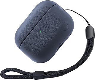 Teyomi TPU Case for AirPods Pro 2nd Generation, Protective Case for Apple Airpods Pro 2 with Hand Strap, Leather Touch Design Airpods Pro 2 Case (Midnight Blue)