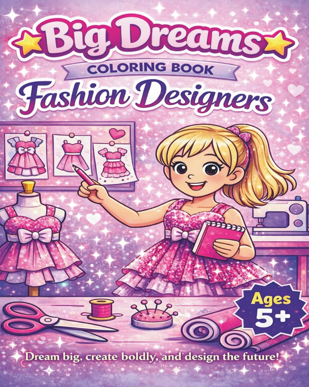 Big Dreams coloring Book Fashion Designers: Dream big create boldly and design the future