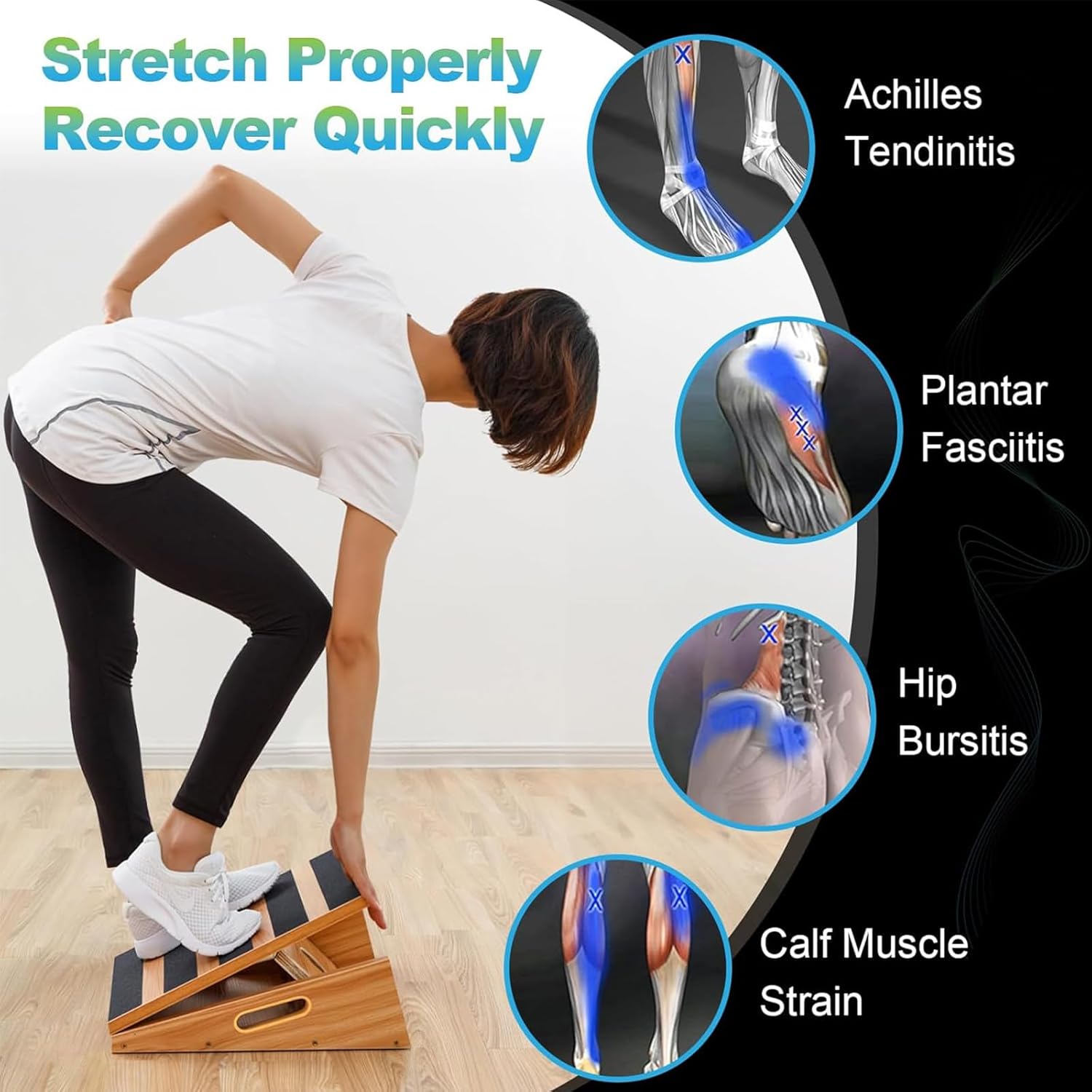 Pilates Board Adjustable Slant Board For Calf BAM's Adjustable