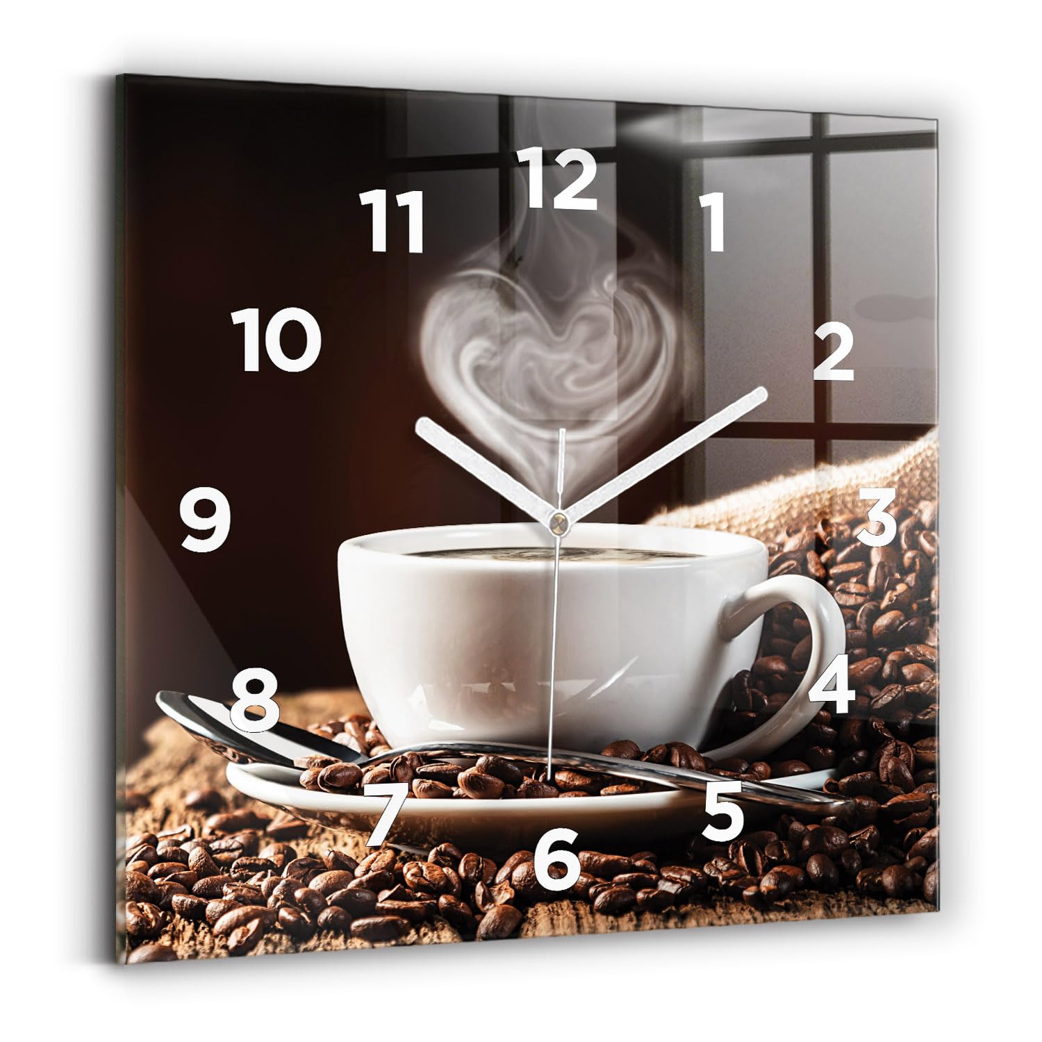 Horloge murale moderne de qualité supérieure 30x30 cm carrée