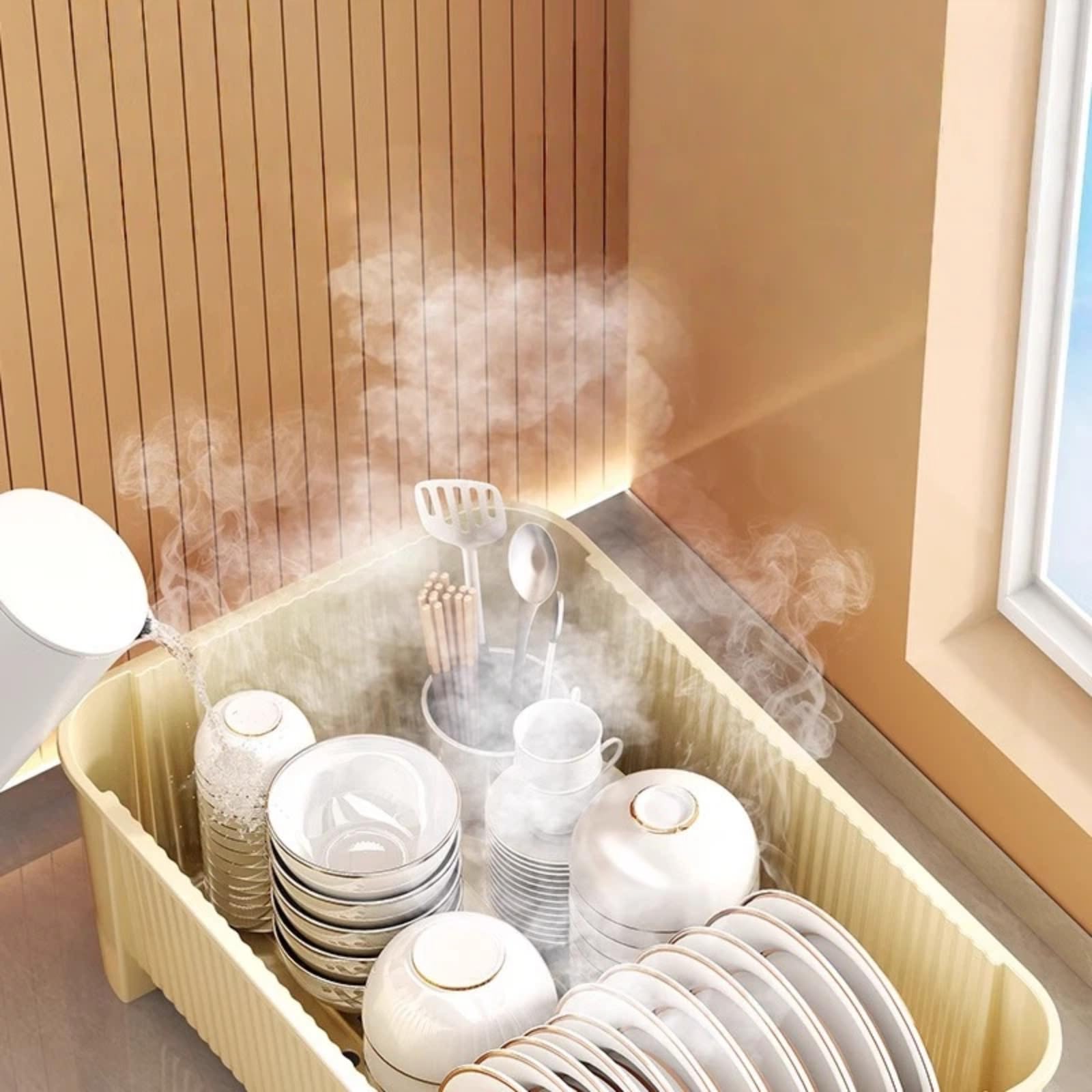 Recipiente de almacenamiento para platos de cuenco, apilable, para ahorrar espacio, plástico duradero con tapas, ideal para el hogar y la preparación de comidas