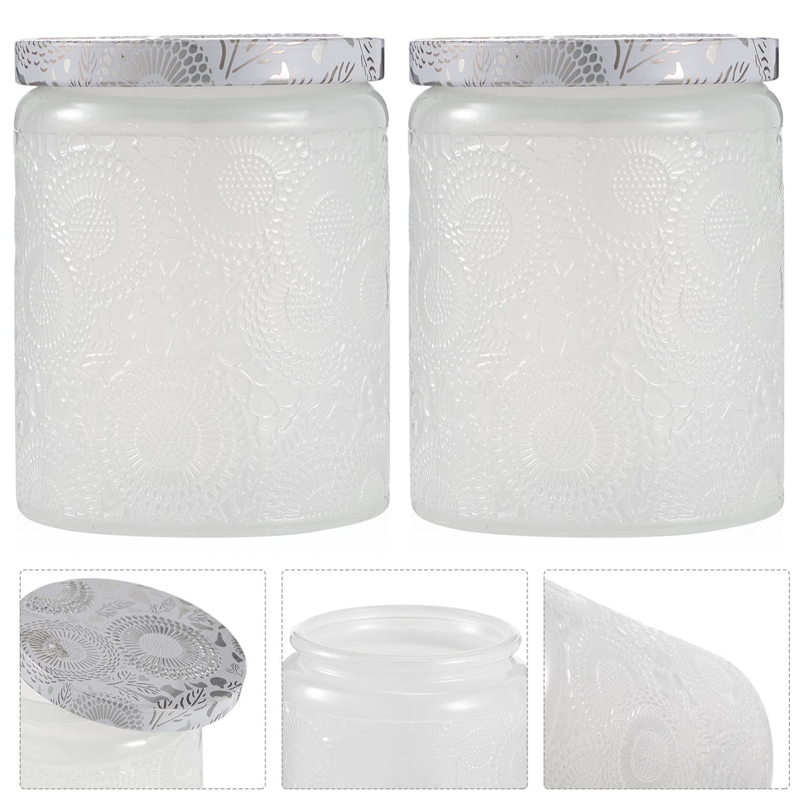 NUOBESTY Samodzielnie wykonany kubek na świece, 6 sztuk, średnia, biała porcelana, odporne na wysokie temperatury, tłoczone, do produkcji świec, przechowywania, salonu, biura