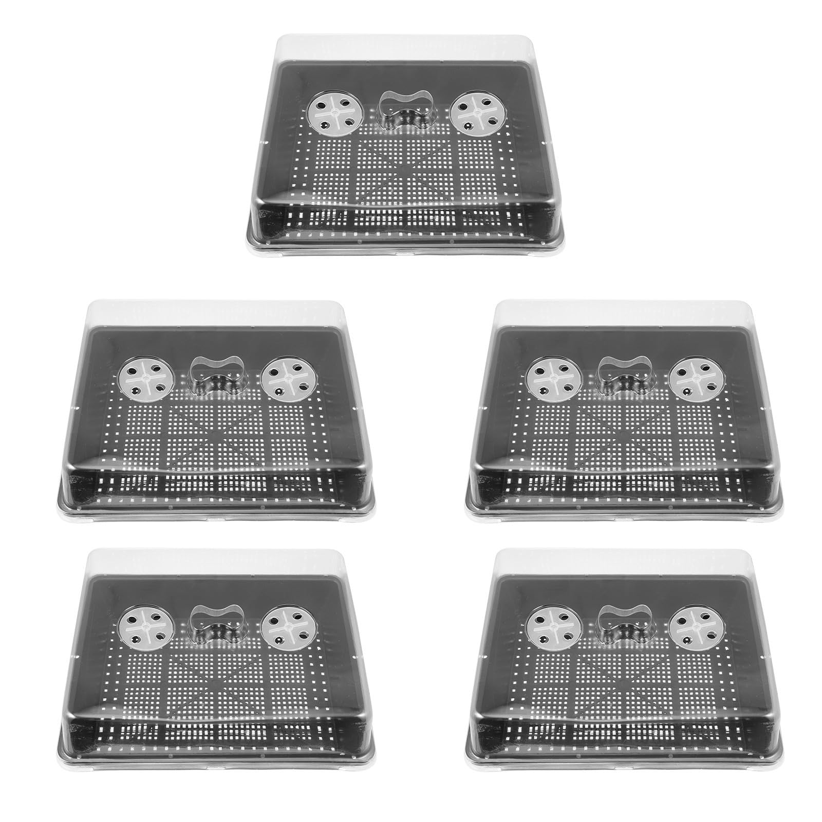 VICASKY 5 Ensembles Boîte de Germination Plastique Noire, pour Semis