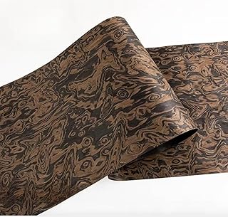 Width:58cm Length:250cm Thickness:0.3mm Engineered Black Walnut Burl Veneer for Furniture DIY Crafts Car Interiors Speaker Decorative Surface Sheets