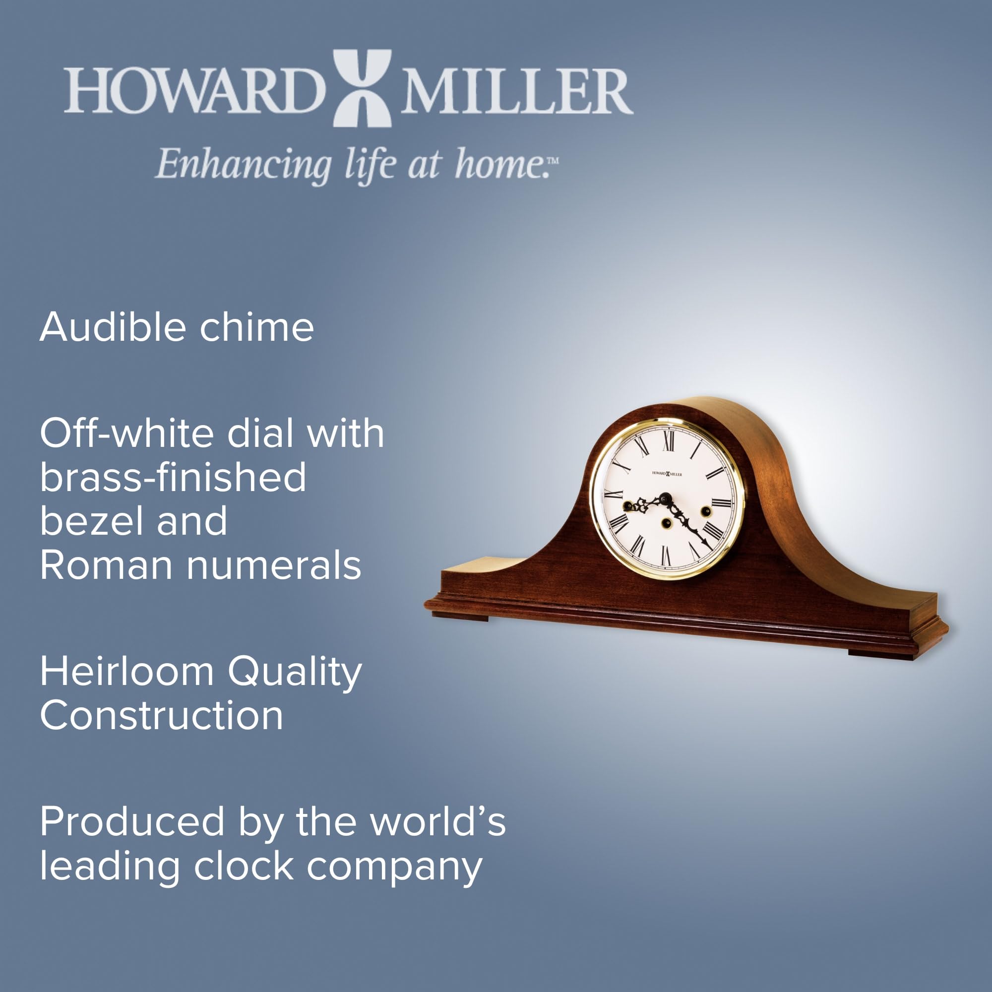Amazon.com: Howard Miller Mason Mantel Clock - Wooden Analog