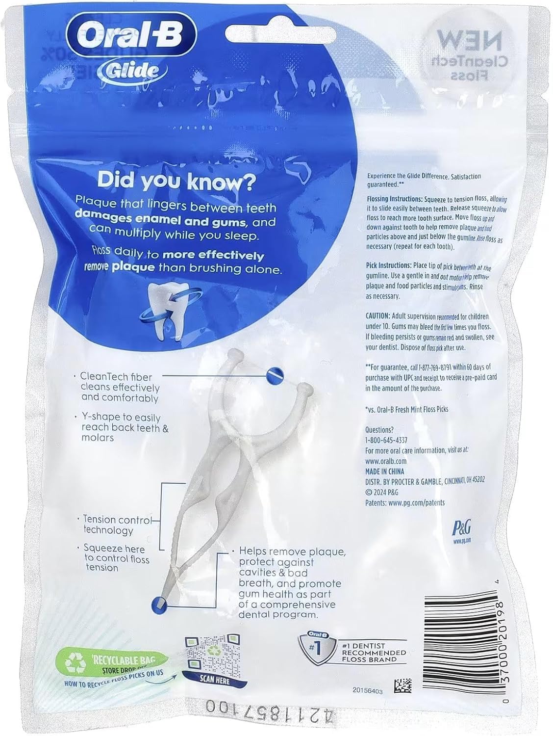 Glide Pro-Health avanzata Floss Picks 30 bis (confezione da 10)