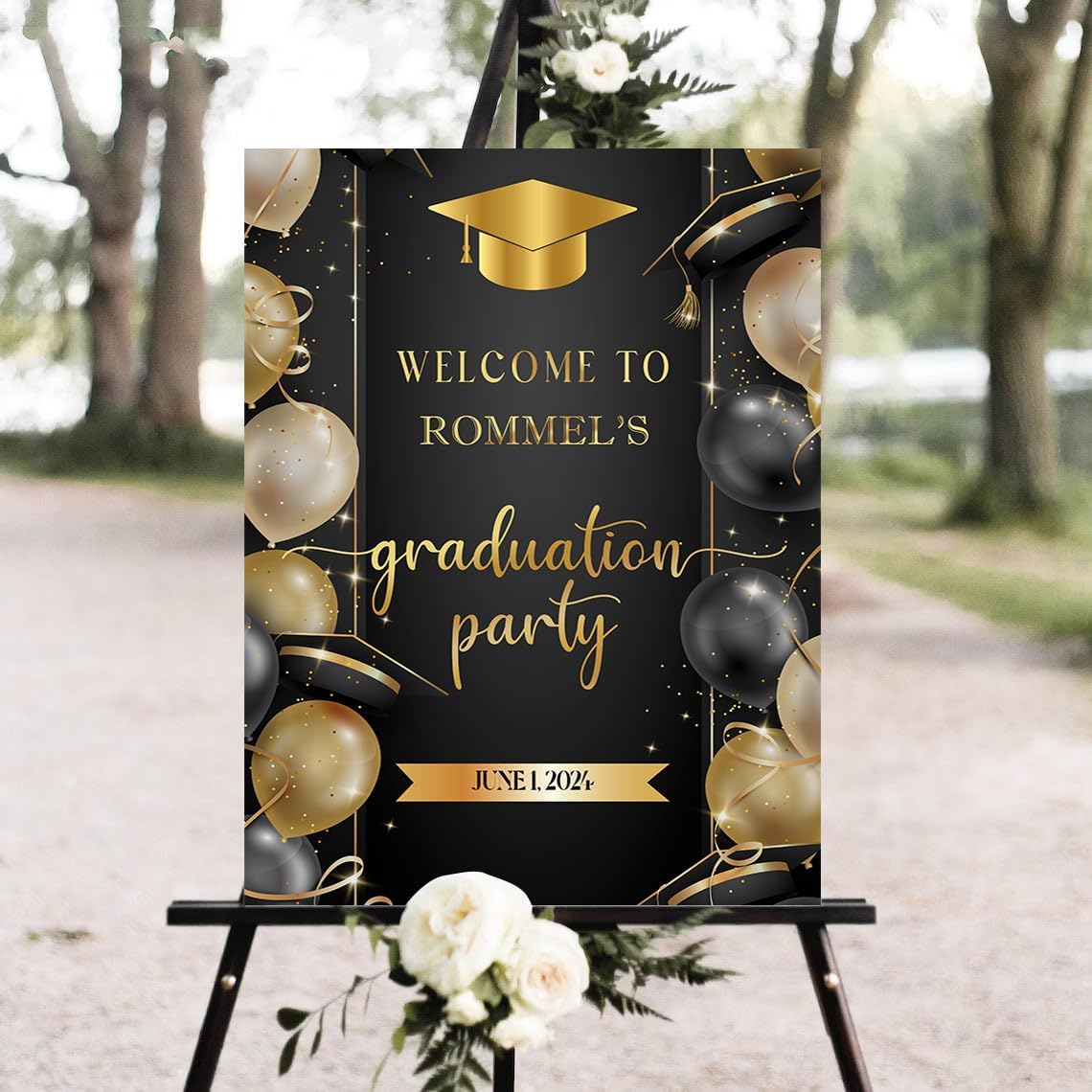 Personalized Graduation Party Welcome Sign Decorations Congrats Graduation Celebration Party Yard Sign 18" x 24"