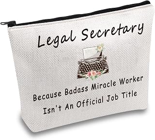 JXGZSO Secretary Gifts Legal Assistant Cosmetic Bag Because Badass Miracle Worker Isn't An Official Title Makeup Bag Administrative Assistant Gifts