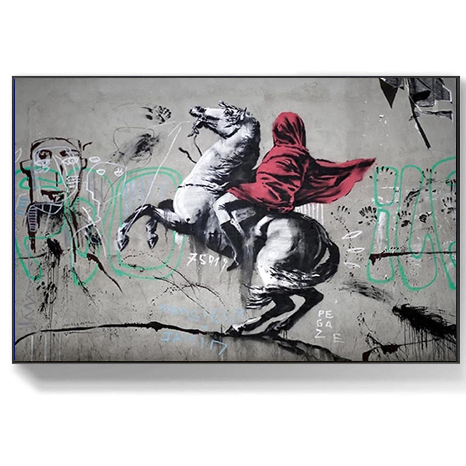 DQTUYIOP Banksy Canvas Wall Art for Living Room Napoleon Crossing The Alps 60x90cm Frameless Vintage Graffiti Street Walls Painting Prints Modern Pop Art Posters Inspirational Artwork