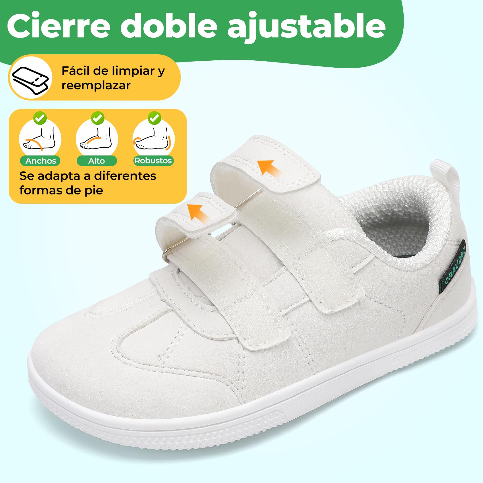 Saguaro Zapatillas Barefoot Casuales para niños con Cierre de Gancho y Bucle, para el día a día y el Colegio, Gr.25-35