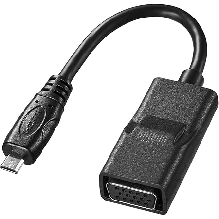 Amazon Co Jp サンワサプライ マイクロhdmi Vga変換アダプタ Hdmi Dオス Vgaメス 黒 Ad Hd18vga パソコン 周辺機器