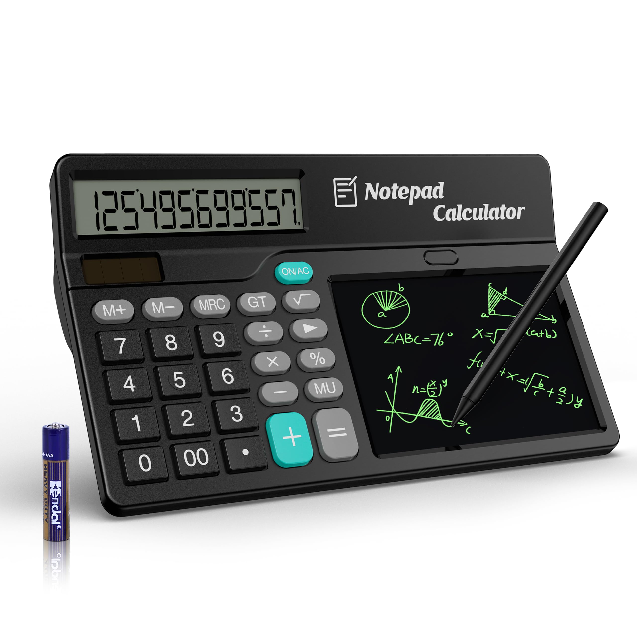 2 Digits Large Display Calculator with Electronic Notepad - Big Buttons Solar & Battery Dual Power Smart Desktop Financial Calculator for Office, Business Shop, School & Home-image-46