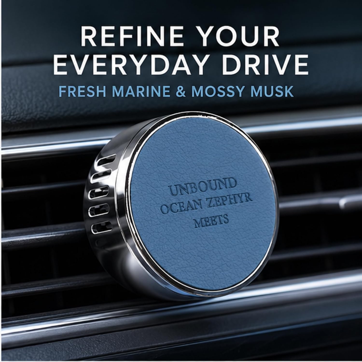 Refillable Car Vent Air Freshener Clip, Metal Magnetic Diffuser, Replaceable Solid Scent Rings image 2