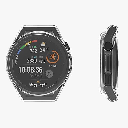 Miniatura 5 de kwmobile Funda compatible con Huawei Watch GT Runner Case - 2X TPU Silicone Fitness Tracker Cover - Transparente