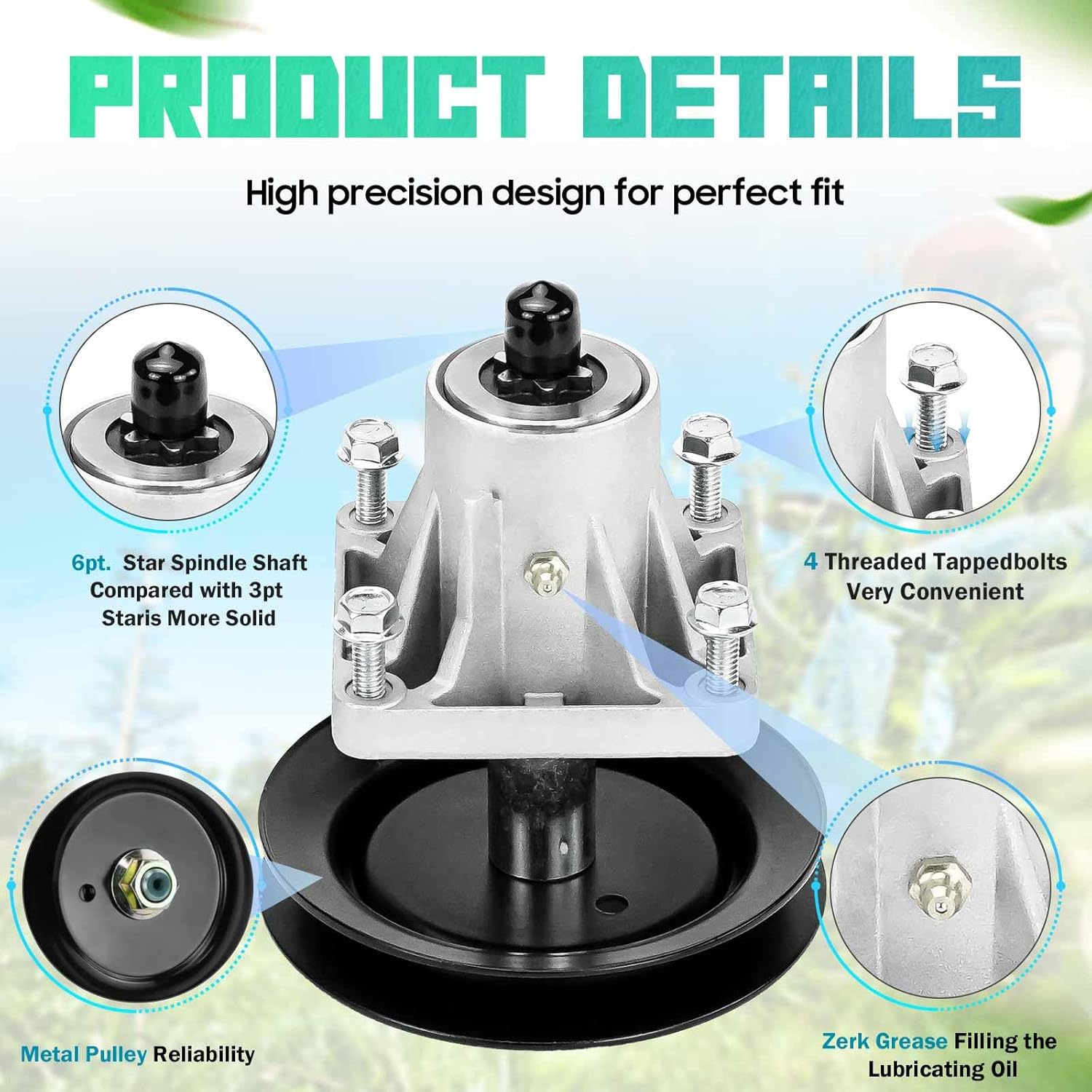 ILONPA (3 Pack 618-0660 46” Deck Spindle Assembly for 918-0660 618-0660A 918-0660B 918-0625B 618-04137 618-0625A 918-04137, for Cub Cadet MTD LT1045 LT1046 i1046 Lawn Mower