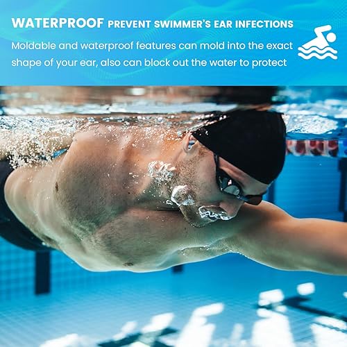 Miniatura 4 de Cómodos tapones moldeables para los oídos, 12 pares de tapones para los oídos de gel de silicona suave para cancelación de ruido, dormir y nadar,