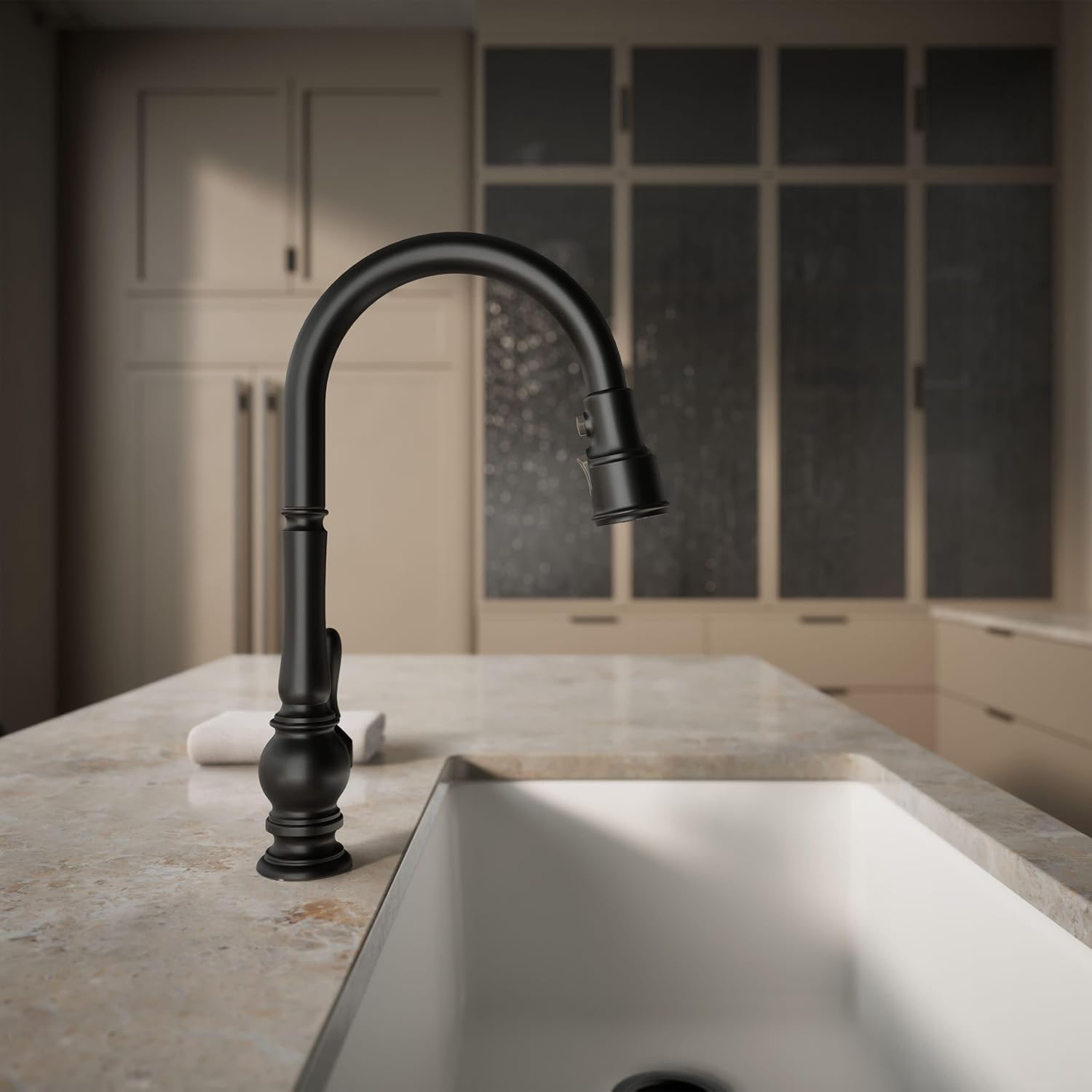 KOHLER K-99259-BL Artifacts Kitchen Sink Faucet, 17.63 x 4.31 x 8.50 Inches, Matte Black