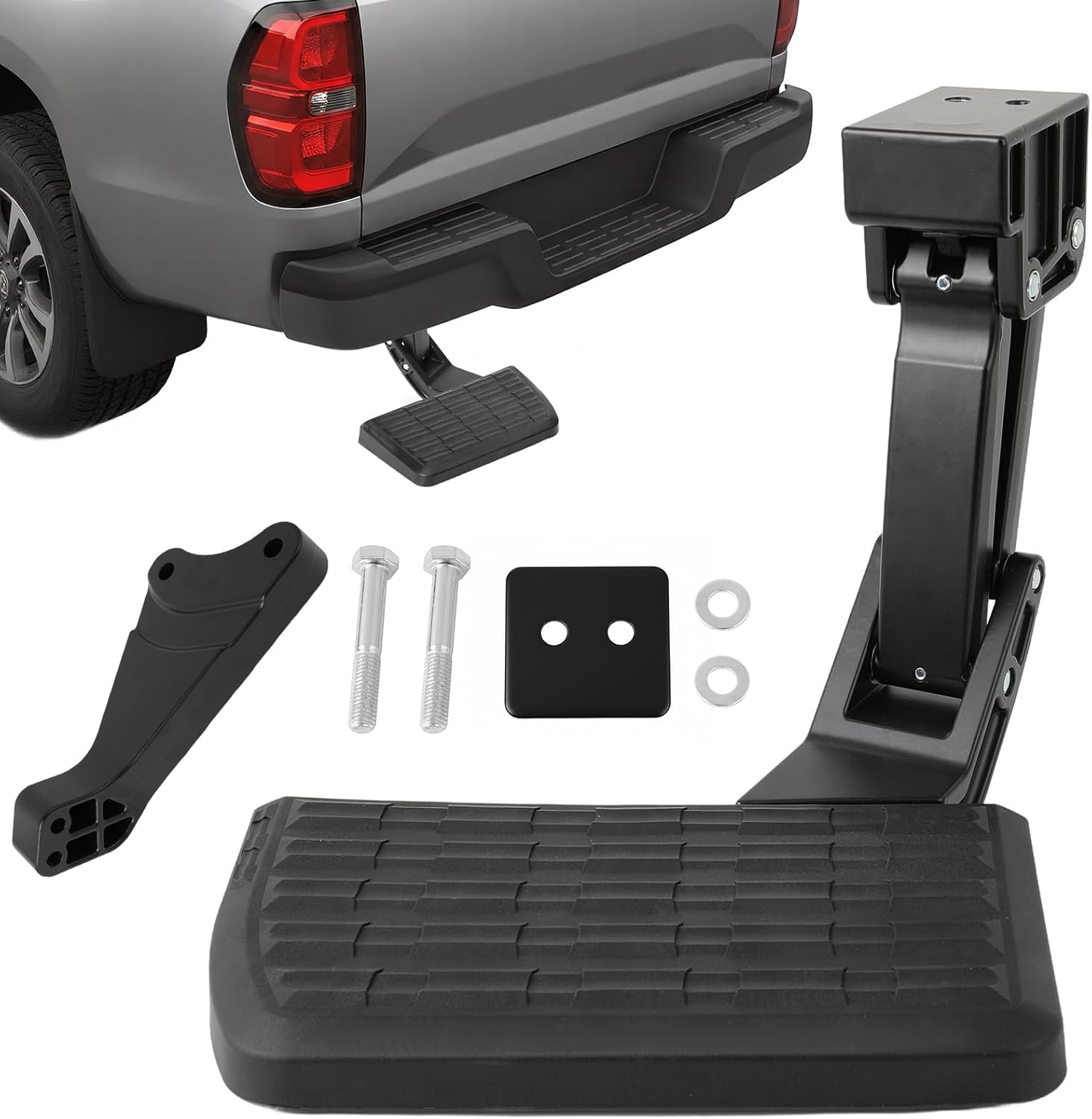 75302-01A Rear Bed Step Retractable Bumper Step Fits for Ford F150 2006-2014 Folding Truck Tailgate Step (Excludes Flareside Models)