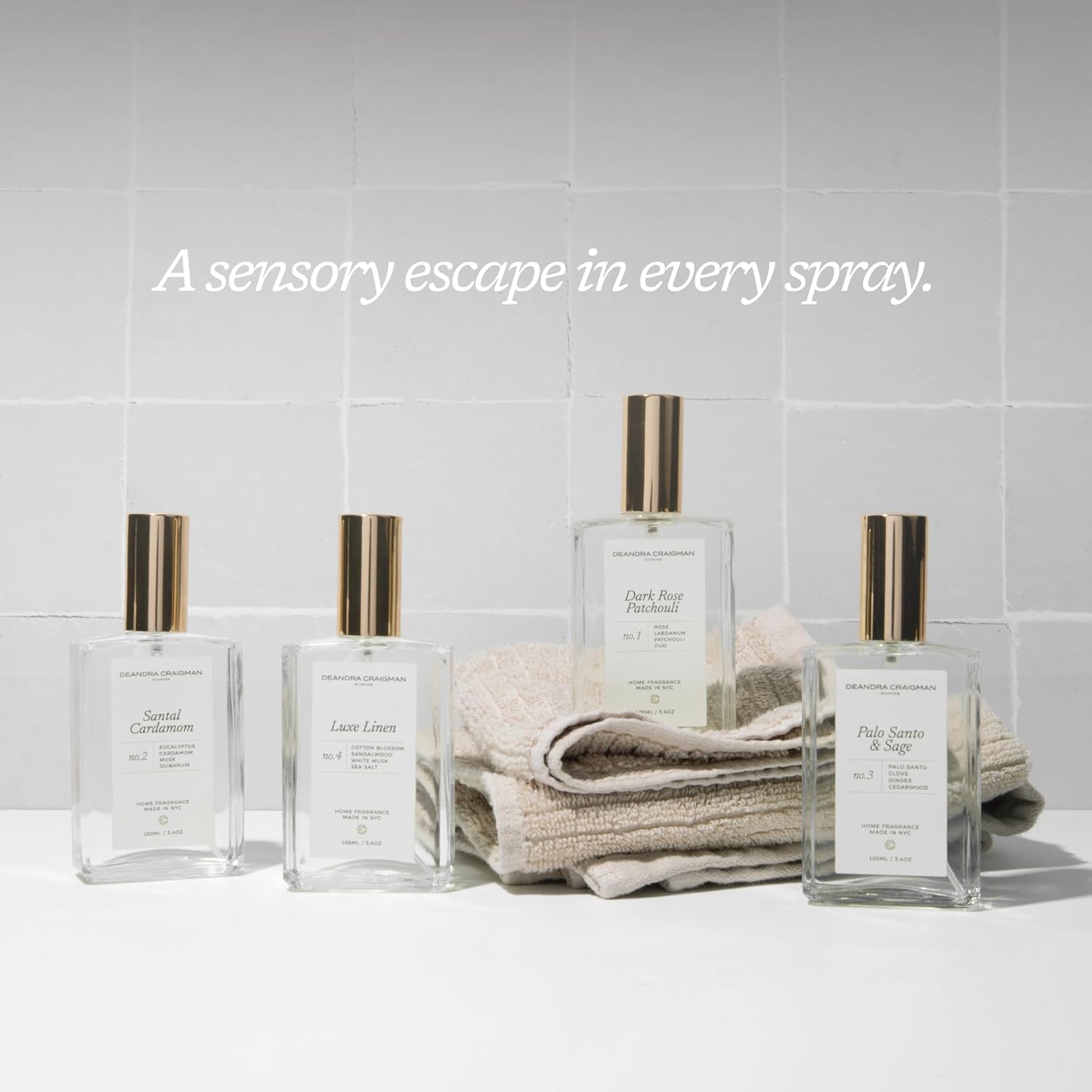 Santal Cardamom Room & Linen Spray, Invigorating Eucalyptus, Warm Musk, & Spicy Cardamom for a Spa, Transforms Any Space with Elegance and Lasting Freshness