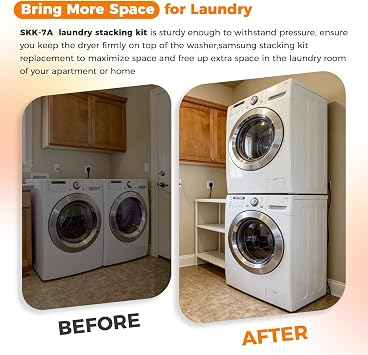 2026 UPGRADED SKK-7A SKK8K Samsung washer dryer stacking kit - Fit for Samsung 27-Inch Front-Load Washers and Dryers - Samsung laundry stacking kit-Replaces SKK-7A, SKK-8K, SK-5A, SK-5AXAA by Blutoget