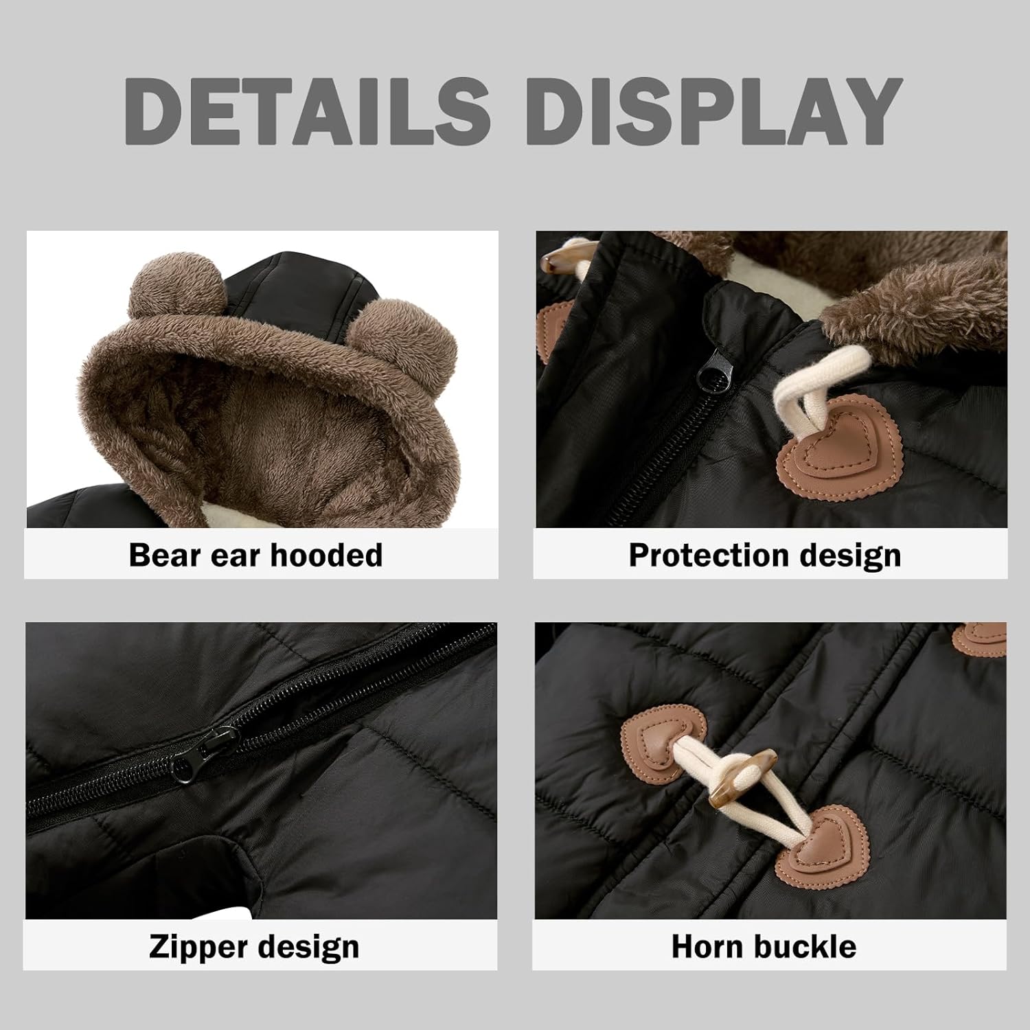 Belovecol Baby Boys Girls Snowsuit Toddler Snow Suit with Zipper Winter Warm Jumpsuit Coat for 3-24 Months - Image 5