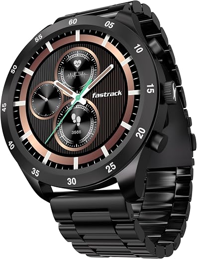 Fastrack Magnus FX2 1.32" Display Smart Watch with Single Sync BT Calling, All-Round Health Tracking, Functional Crown, Me...