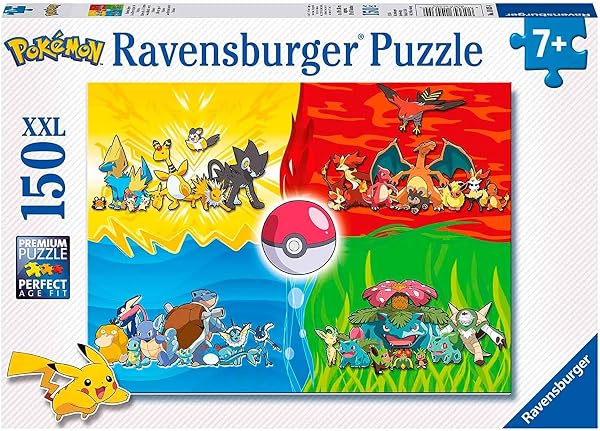 Ravensburger Kinderpuzzle 10035 - Pokémon Typen - 150 Teile XXL Pokémon Puzzle für Kinder ab 7 Jahren - 4