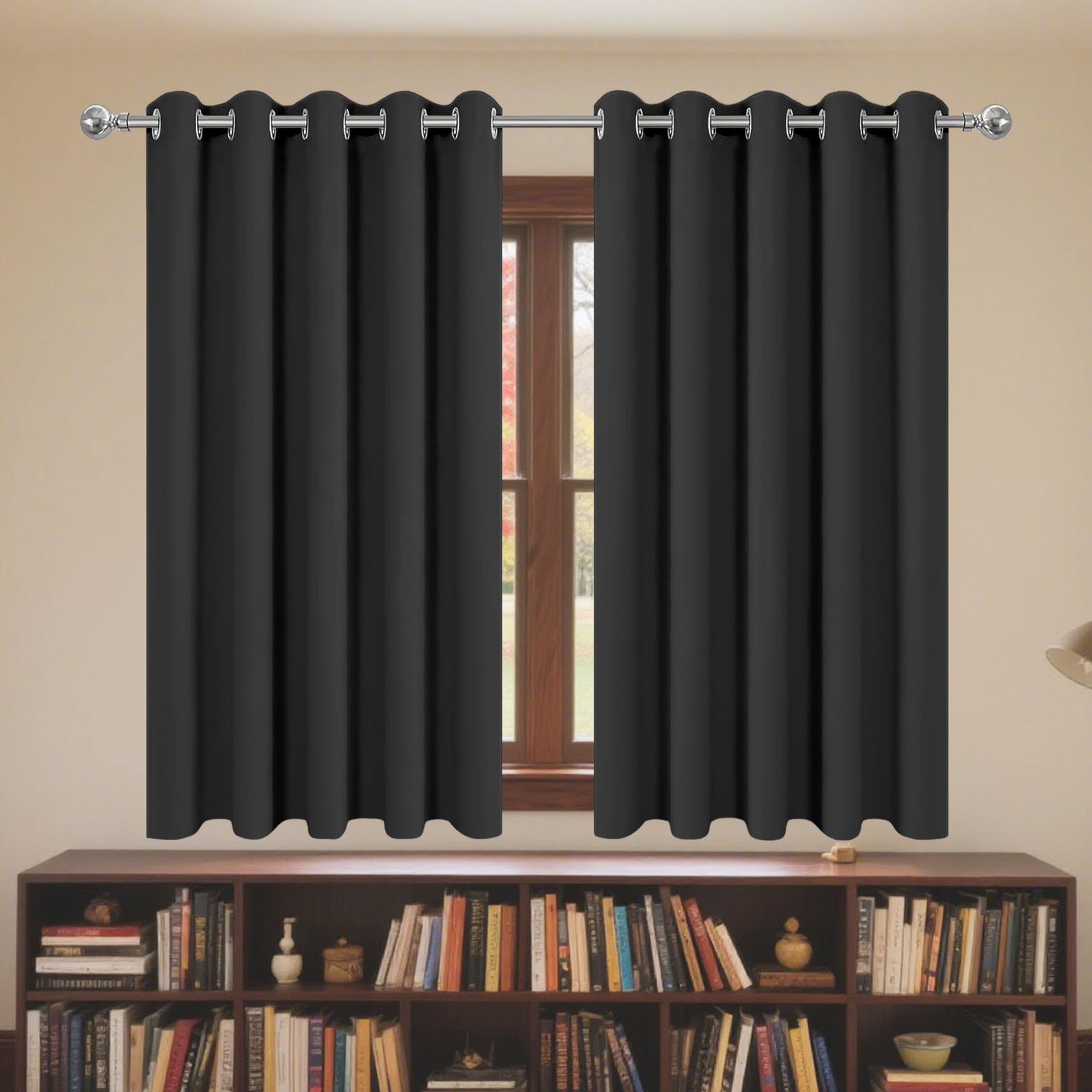 Rideau à oeillets occultant pour l'obscurité du salon et du bureau