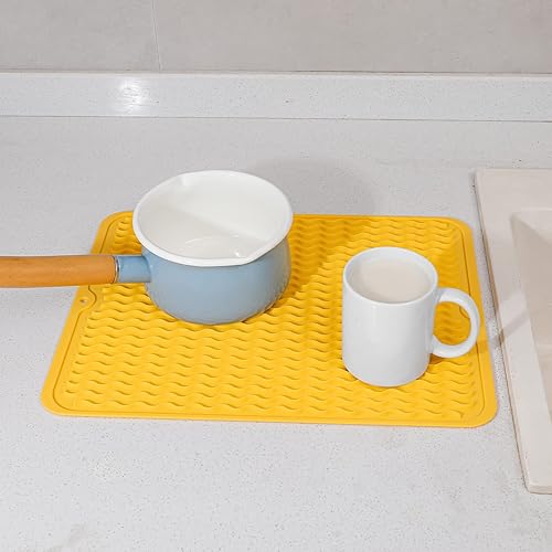 Miniatura 814 de Tapete de silicona para secado de platos para múltiples usos, fácil de limpiar, ecológico, resistente al calor, tapete de silicona para encimera
