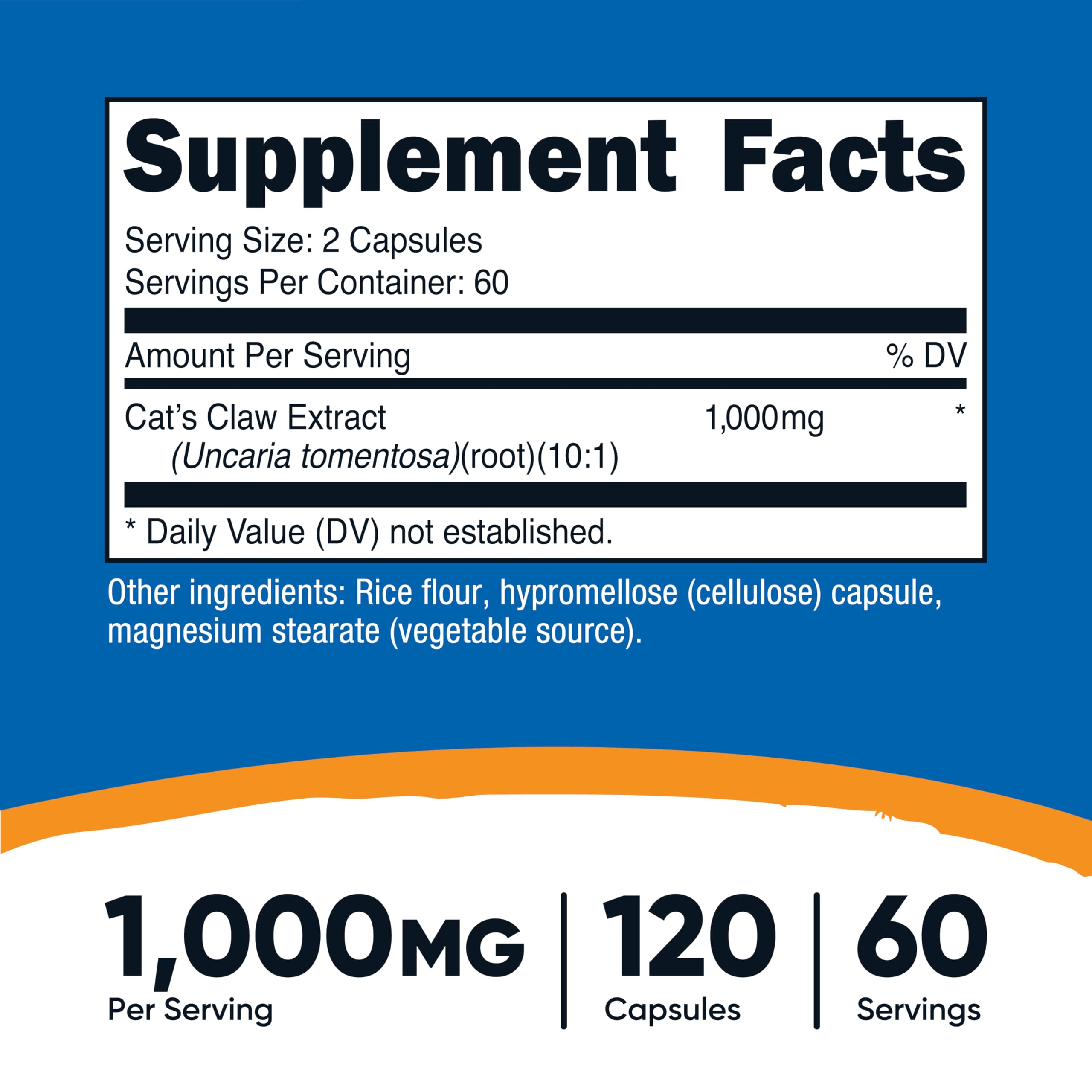 Nutricost Cat's Claw 1000mg, 120 Capsules, 60 Servings, Gluten-Free — Amazon image 2
