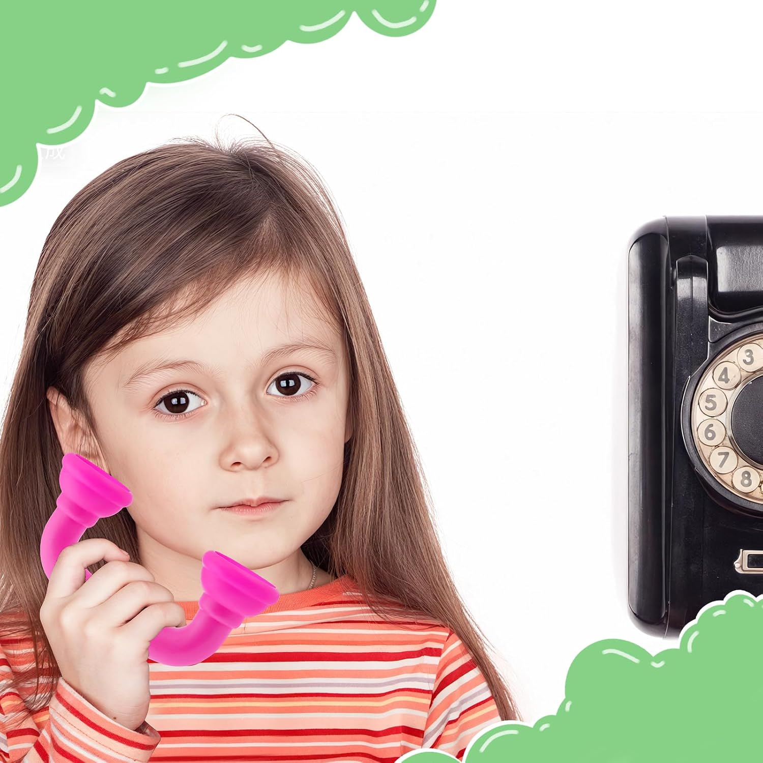 6 pcs Whisper Reading Phones for Classroom Hear Myself Sound Speech Therapy Tool Auditory Feedback Whisper Phone Manipulatives for Kids Preschool Children (Rose red) image 5