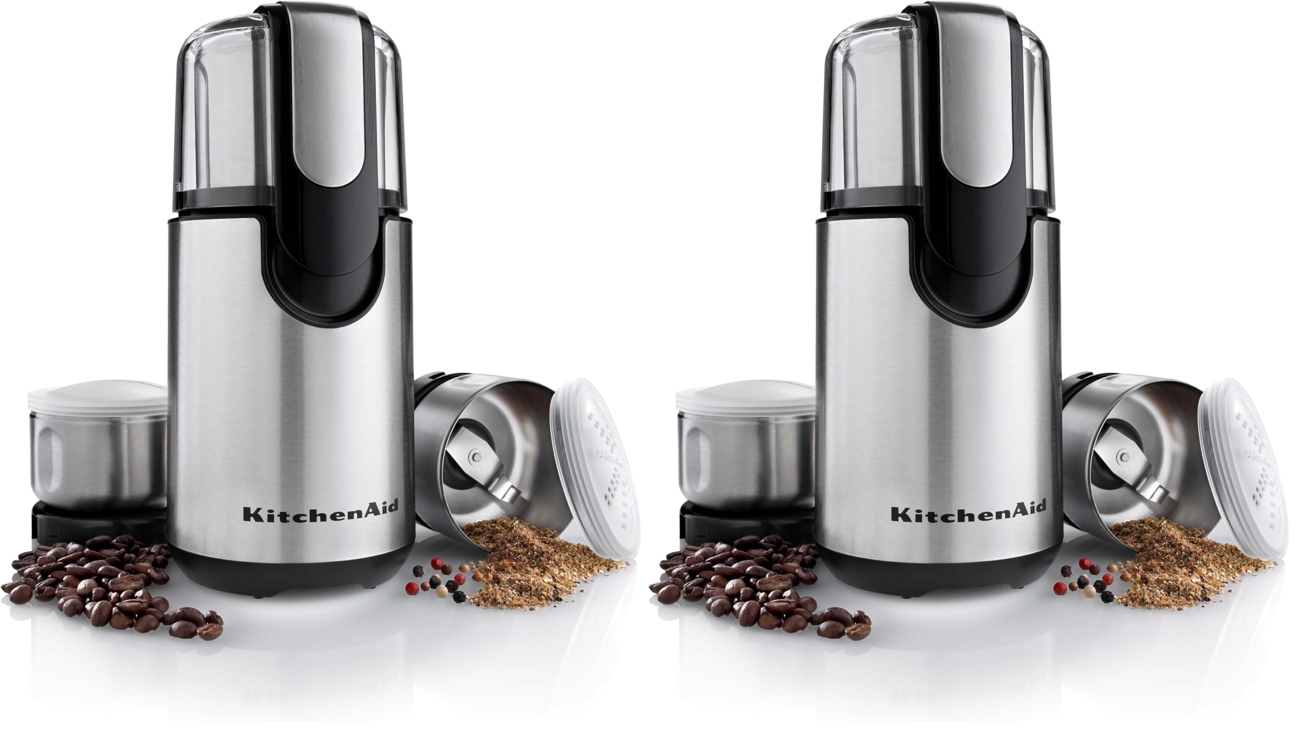 KitchenAid Blade Coffee Grinder and Spice Grinder Combo Pack, Onyx Black,4 oz (Pack of 2)
