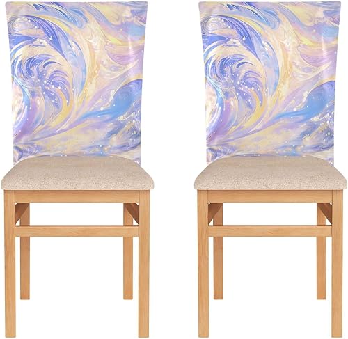 Miniatura 2 de Blue Purple Dream Water Ripple Decorative Cover for Chair for Bedroom Washable Hand Washable Chair Decor Protector para sillas de comedor Set of 6