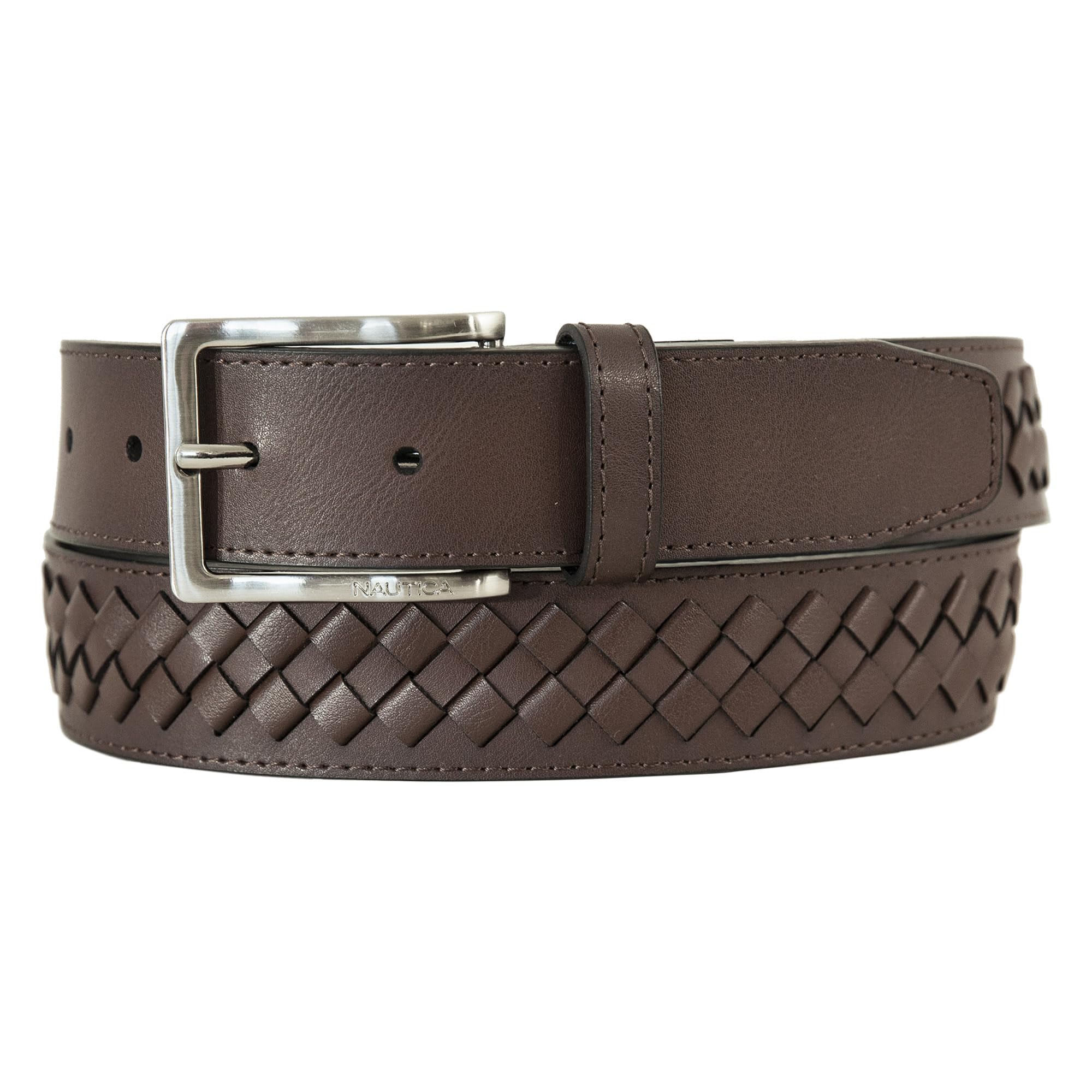 Nautica Men's Dress Leather Belt for Suits and Pants | Classic | Business | Fashion | Adjustable | Metal Buckle