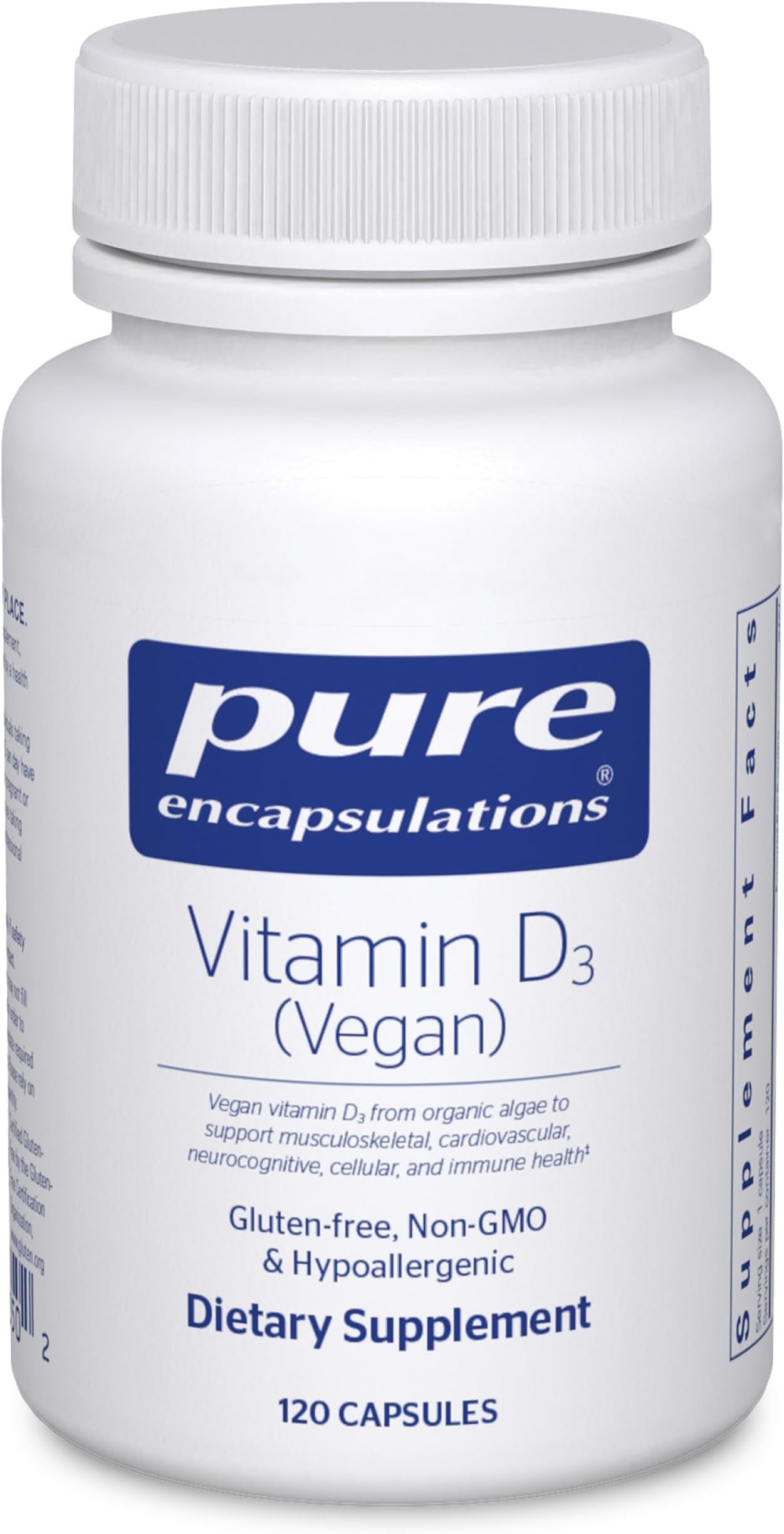 Vitamin D3 Vegan | Support for Musculoskeletal, Cardiovascular, Neurocognitive, Cellular, and Immune Health* | 120 Capsules