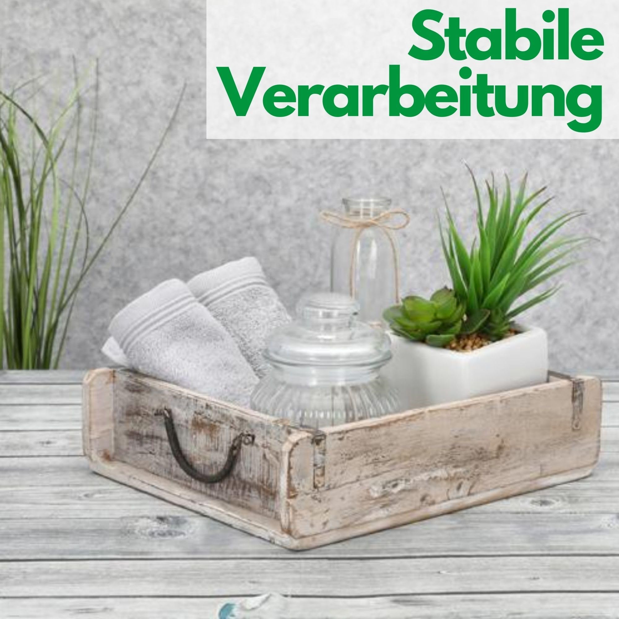 Novaliv 6x Holzkiste Vintage Weiß 30 x 25 x 8 cm Alte Ziegelform Holz Groß Allzweckkiste aus recyceltem Altholz Jede Form EIN Unikat ? Vintage Kiste Deko