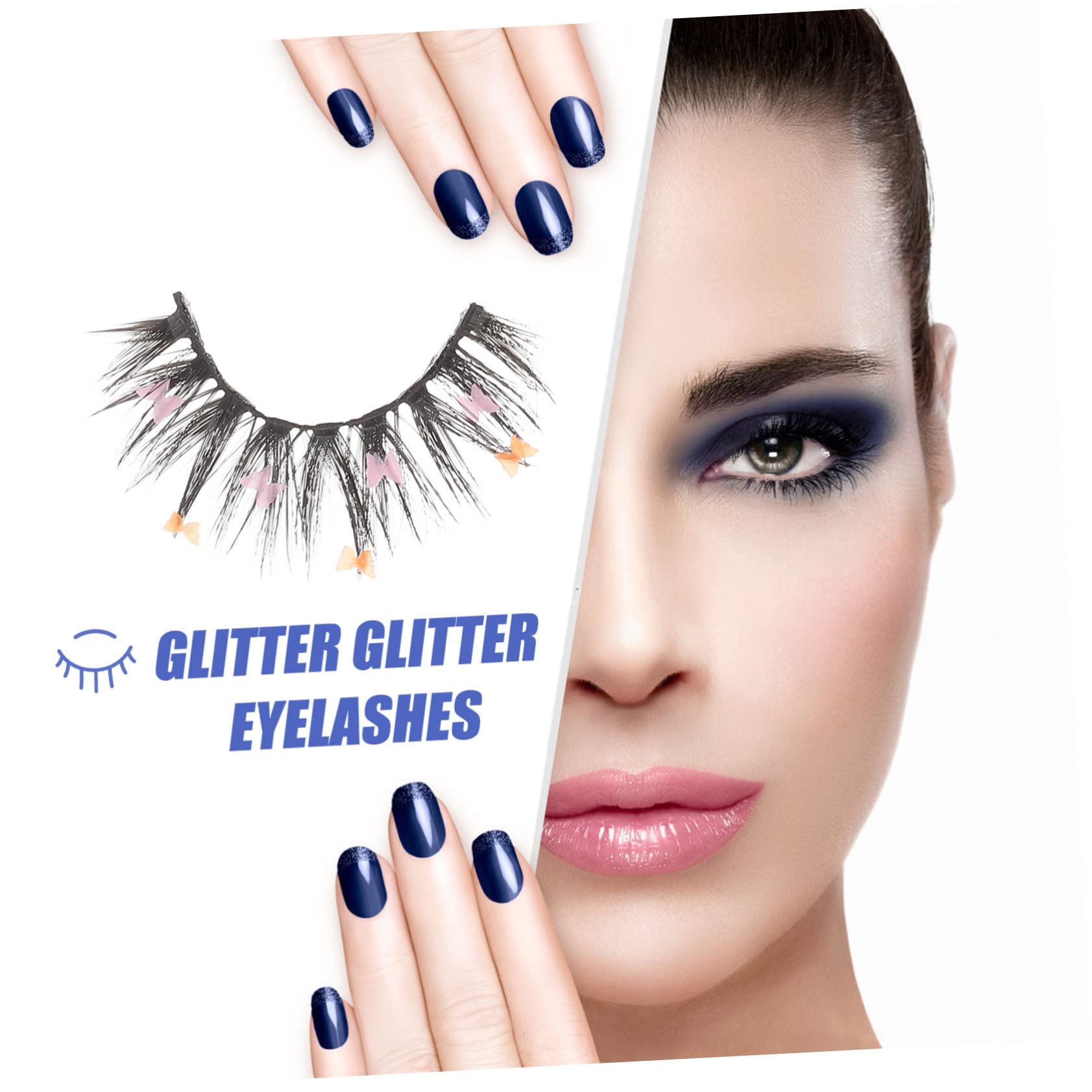 FOMIYES 2 Set Di Ciglia A Farfalla Con Paillettes Ciglia Glitterate Soffici Per Trucco/notte 4 Paia*2