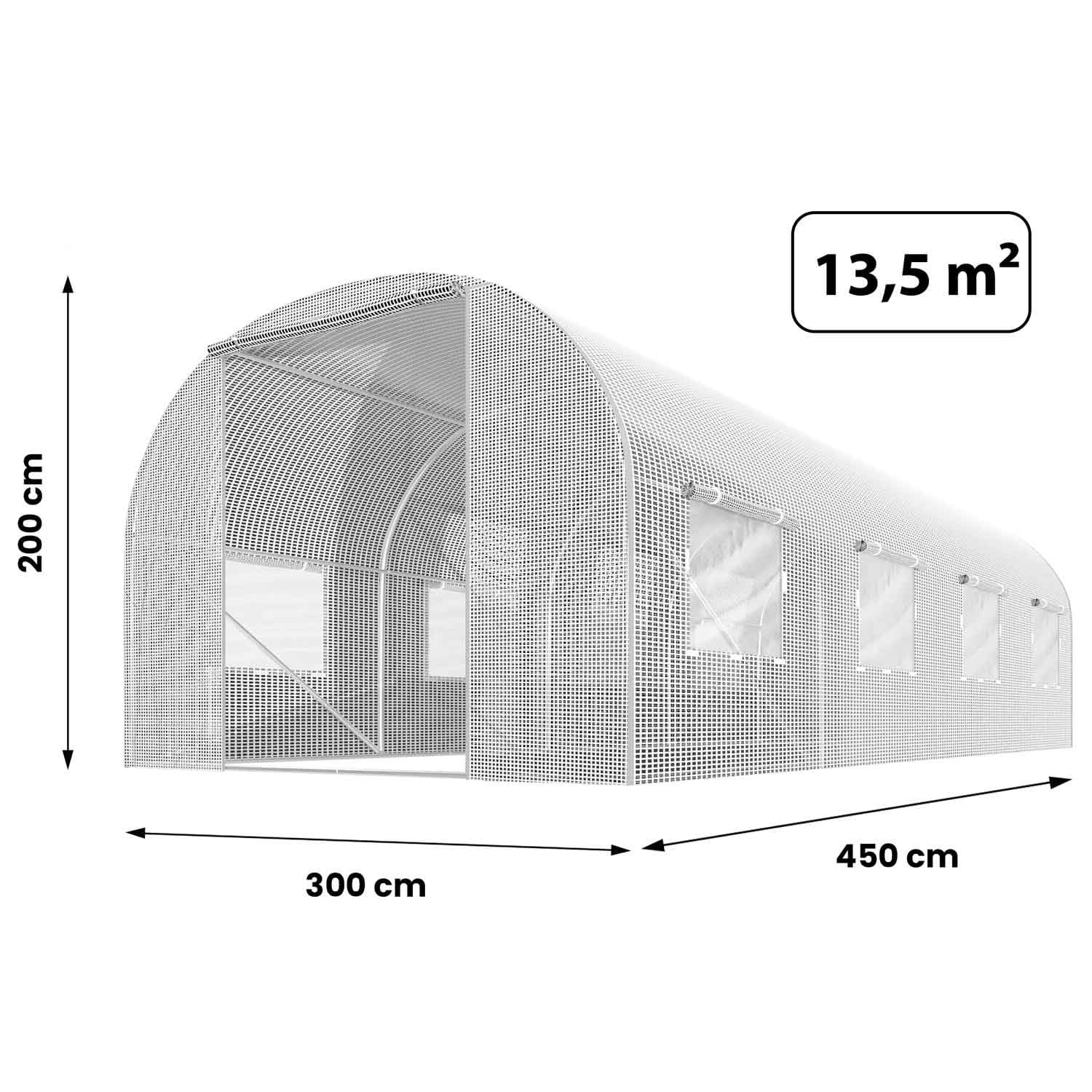 Lámina de repuesto para túneles de jardín, invernadero, varios tamaños (3 x 4,5 m)