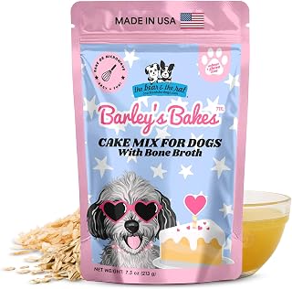 Barley's Bakes – Dog Cake Mix – Made in USA - Easy DIY Pet Cakes, Gluten-Free, No Artificial Colors, Flavors or Preservatives Healthy Dog Treats for Pet Birthdays and Celebrations (Bone Broth)